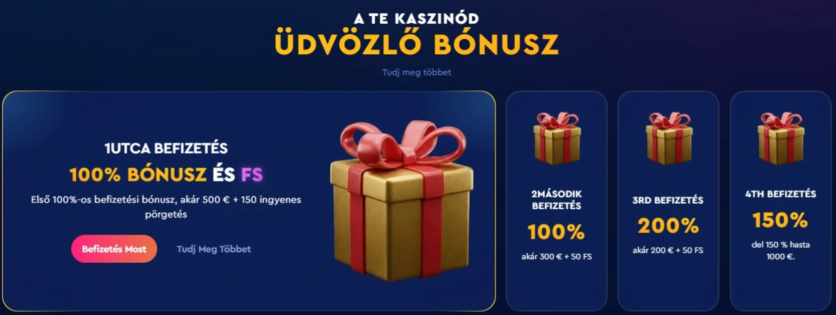 Üdvözlő kaszinóbónusz