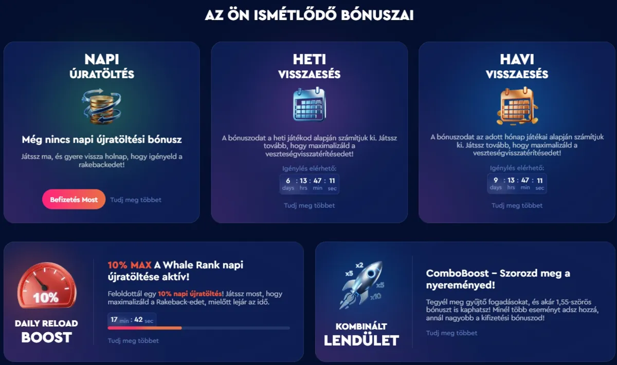 Bónuszok aktív játékosoknak